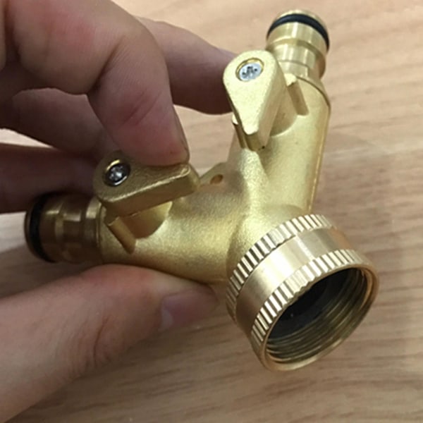 Messing Nippel Kobling Hagekran Splitter Y-type 2-veis Kuleventil Adapter Q