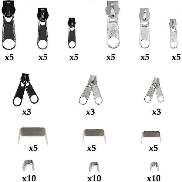 85 Delars Dragkedjereparationssats Dragkedjeersättningstillbehör Dragkedjeersättningstång
