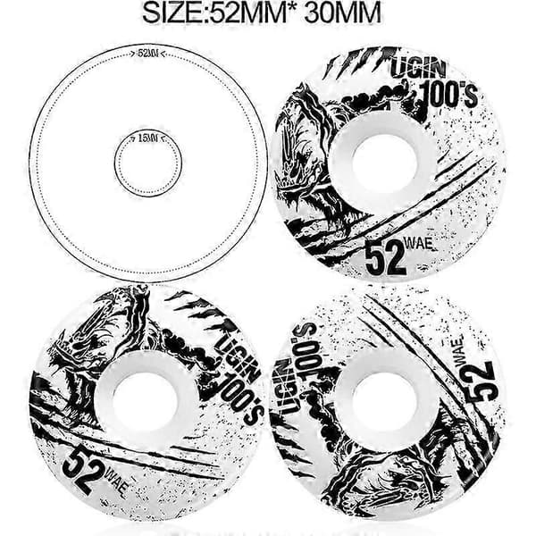 52mm Skateboardhjul med ABEC-9 Kullager och Distanser Cruiserhjul (4-pack), Röd