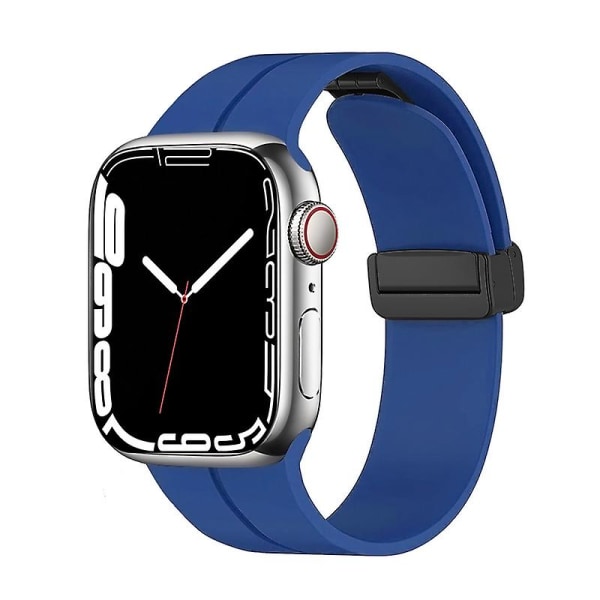 Magnetisk rem för Apple Watch Ultra Band 49mm 45mm 41mm 44mm 40mm 42mm 38mm Silikon Correa Armband Iwatch Series 8 Se 7 6 5 4 Royal blue 38mm 40mm 41mm