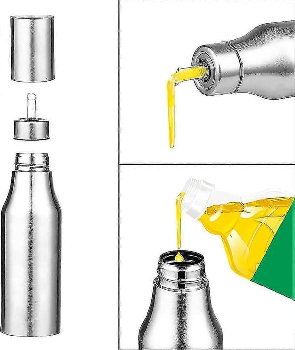 Olieflaske i rustfrit stål, 750 ml, til brug i køkken og restaurant