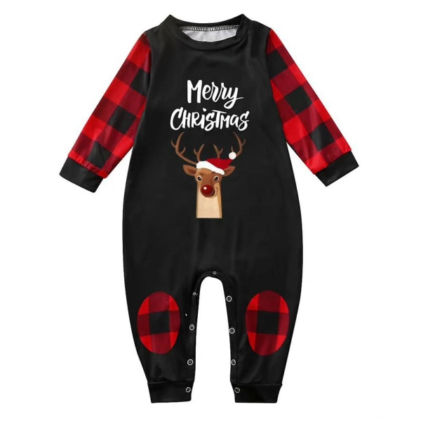 God Jul Familj Matchande Pyjamas Ren Print Pläd Pyjamas Set Jul Baby XL