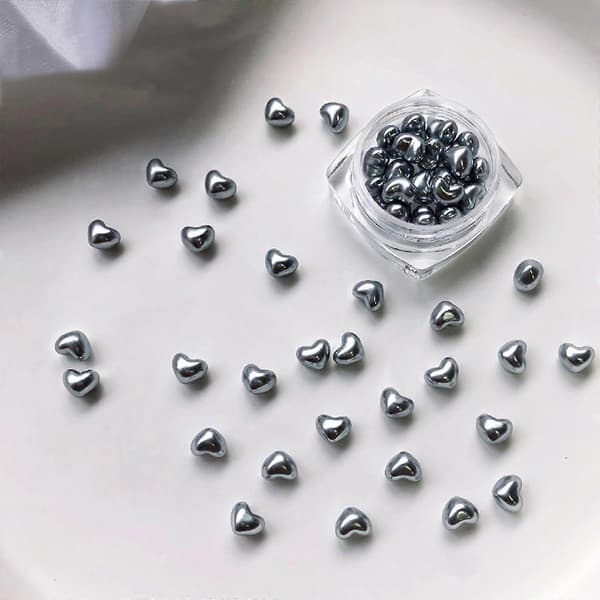 Neglekunst Perleperle Hjerte Perle Neglesmykker Neglekunst Studs 3D Neglekunst Dekor