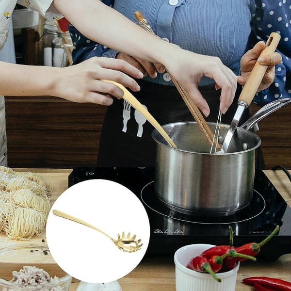 Spaghetti Server Skedd Kök Rostfritt Stål Nudel Sil Nudel Filter