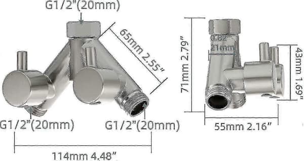 (best) Messing Diverter Ventil Dusj Avstengningsventil 2-veis Y Splitter 1/2 Tommer For Dusjslange Og Dusjhode Krom Dsf014a