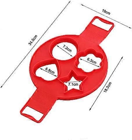 Silikon Pannekakeform Nonstick Eggring, Gjenbrukbar Pannekake Maker, Egg Maker, Egg Poacher, Eggform, 2 Pakning (4 Hull) 4 Hull -