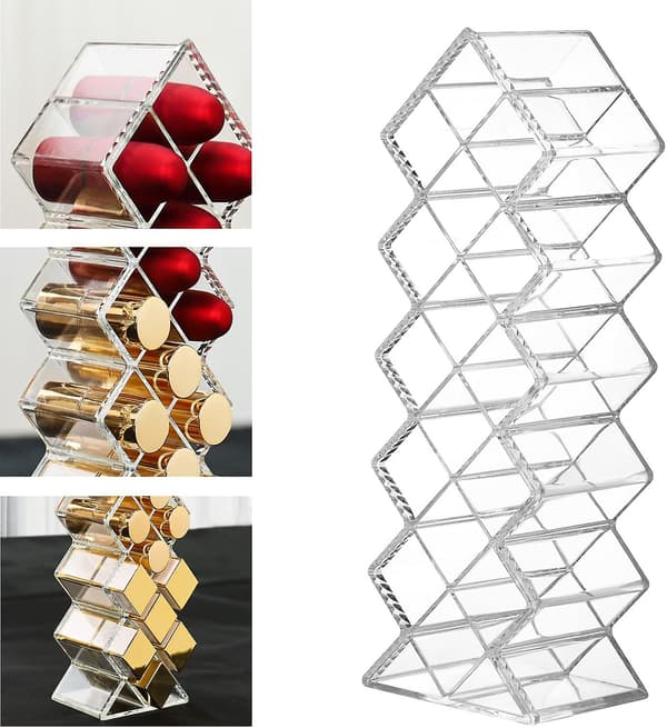 16 Gitre Læbestiftholder - Klar Akryl Lipgloss Læbestift Organizer Og Opbevaringsudstillingskasse Til Lipgloss