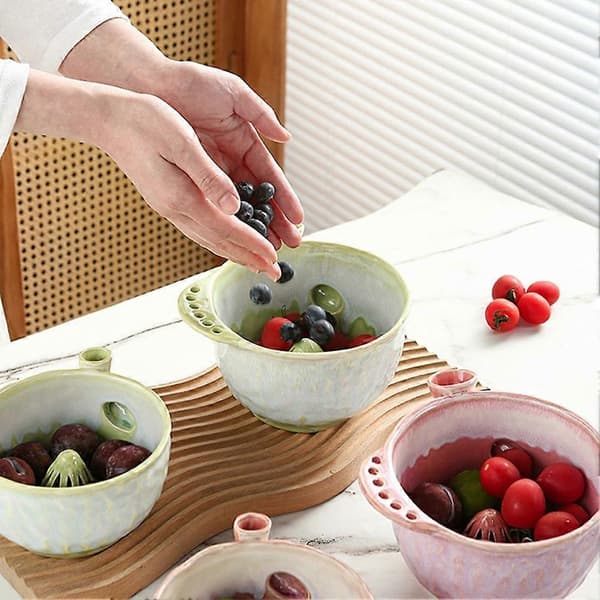 Frugtskylleskål Hurtigdrænende Roterende Producentkurv til Cherrytomater Milk Green Small