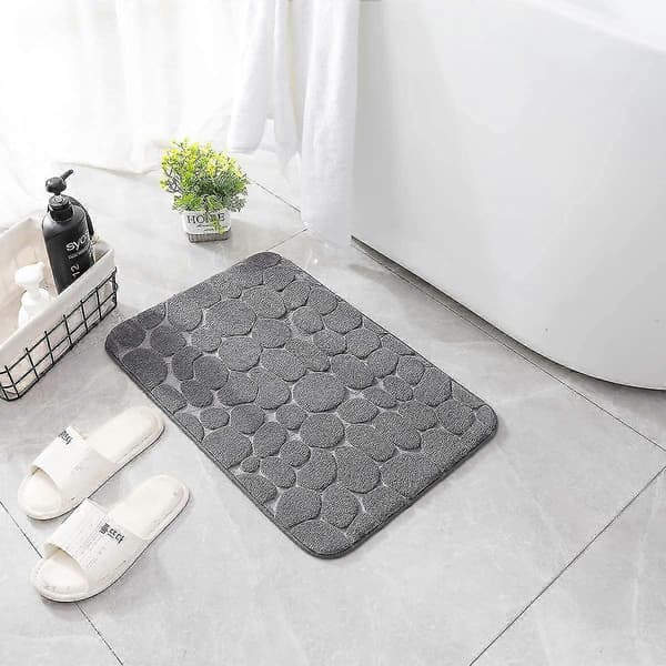 Baderomsmatte i Memory Foam, Pebble Baderomsteppe, Superabsorberende Baderomsmatte, Baderomsmatte yu