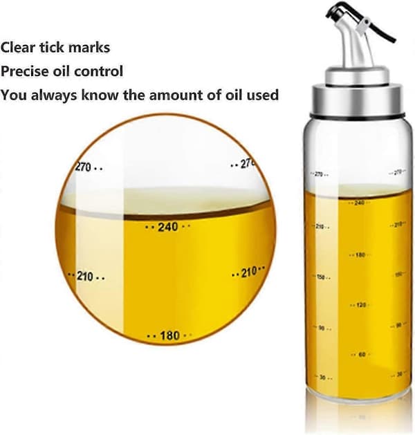2 stk. olieflaske 500 ml og 180 ml oliedispenser olivenolieflaske glasolie gave Y