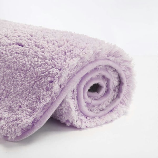HUOGUO Badrumsmatta Halkfri Badrumsmatta (16 x 24, Lavendel) Vattenabsorberande Mjuk Mikrofiber Luddig Badrumsmatta Maskintvättbar Badrumsmatta f