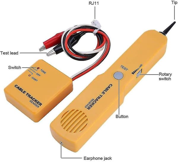 Netværksledningstracker, bærbar RJ11 netværkskabeltester Toner Wire Tracker Tone, netværksudstyr -q41