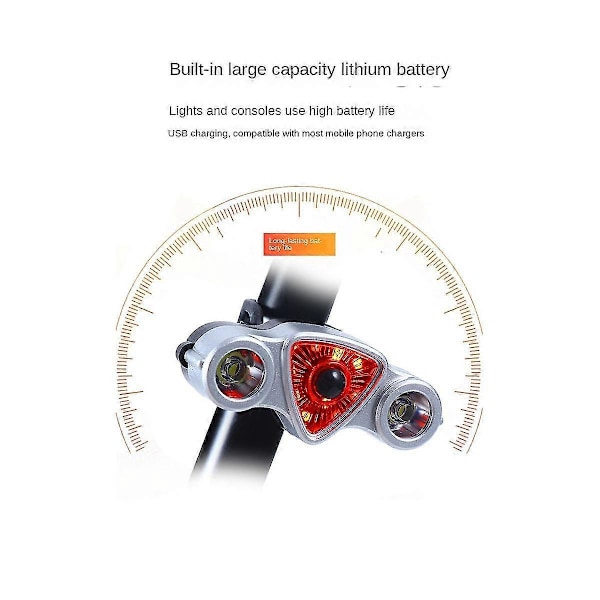 Sykkellykt Blinklys USB Oppladbar Vanntett LED Signal Lamper for Utendørs Sykkel Baklys