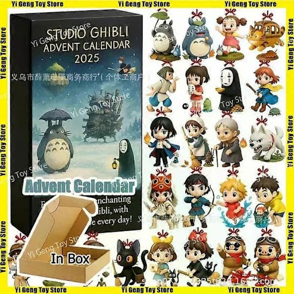 Ny Klassisk Studio Ghibli Anime Julekalender Legetøjsfigur Samlerobjekt Animationsderivat Cosplay Tilbehør