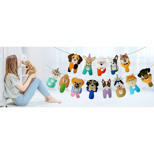 Hunde Tema Fødselsdagsfest Forsyninger Hunde Fest Dekorationer Tillykke med Fødselsdagen Banner Hunde Hunde Fest Dekorationer Hvalpe Fødselsdags Banner