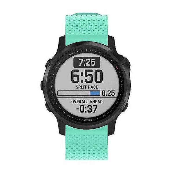 Stilfuld silikone sportsurrem udskiftning med sølvspænde, kompatibel med Garmin Fenix 7S/6S/6S Pro/5S/5S Plus/Instinc Indigo