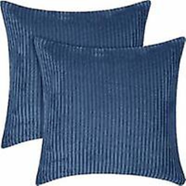 Set med 2 Sammetskuddöverdrag 45x45cm Mörkblå Kuddfodral