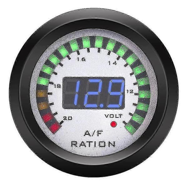 2-i-1 Luft/Brennstoff-Forholdsmåler Voltmeter 52mm Digital Bil Afr Volt Meter