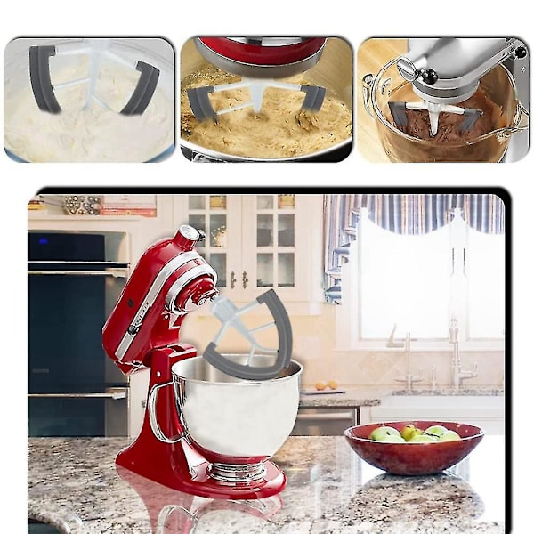 Flex-edge Piskeris Tilbehør Til 4.5-5 Qt -hoved Stand Mixer Udskiftning Silikone Piskeris Skålskraber