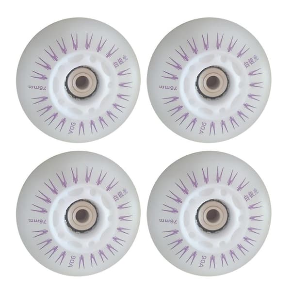 4 stk. Flash Inline Skate Hjul 90A LED Lysende Skatehjul 80 76 72 68 Multicolour 72mm