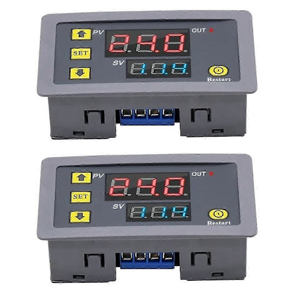 2kpl Ajastusviiverele DC12V 20A 240W Ohjelmoitava Sykliajastinkytkin Päällä/Pois LED Digitaalinäyttö Ti Edition d