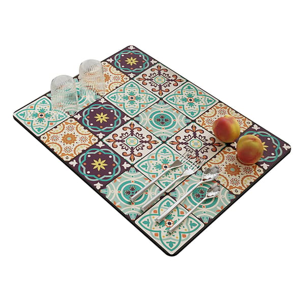 Retro Mønstret Super Vandabsorberende Måtte Vaskbar Varmeisoleringsmåtte til Service Kopper Morocco 40x60cm