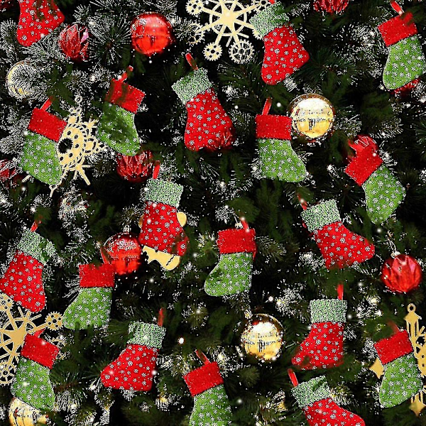Julstrumpor, För Juldekorationer 24st Röd+grön
