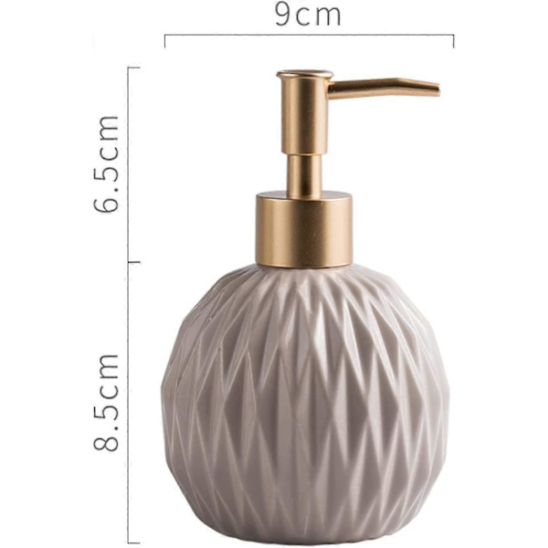 Sæbedispenser til køkken, shampoodispenser til badeværelse, pumpeflaskedispenser, elegant håndsæbedispenser til bruser, 400 ml (khaki)