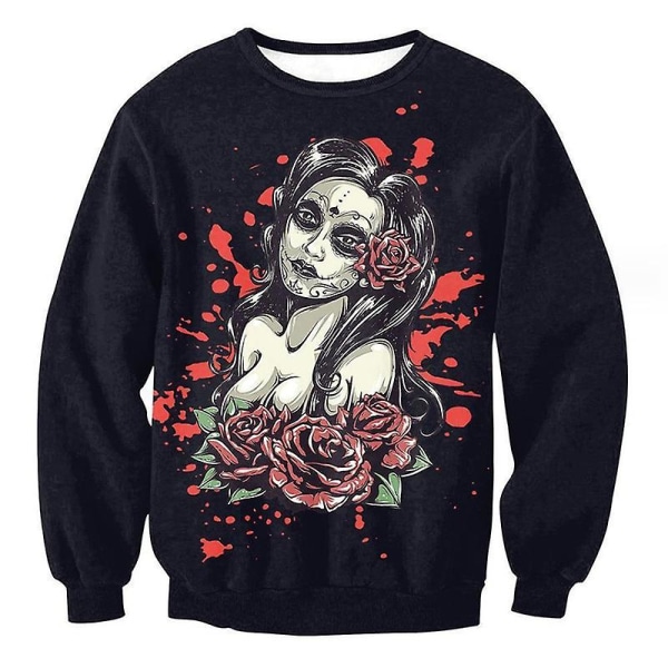 Halloween-tröjor för damer Spooky Season långärmade skjortor Crewneck Toppar Casual Pullover style 10 XXL