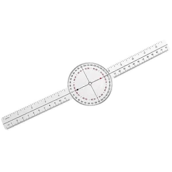 Goniometer Transparent Ortopedisk Vinkelmåler Plast Goniometer 360 Grader