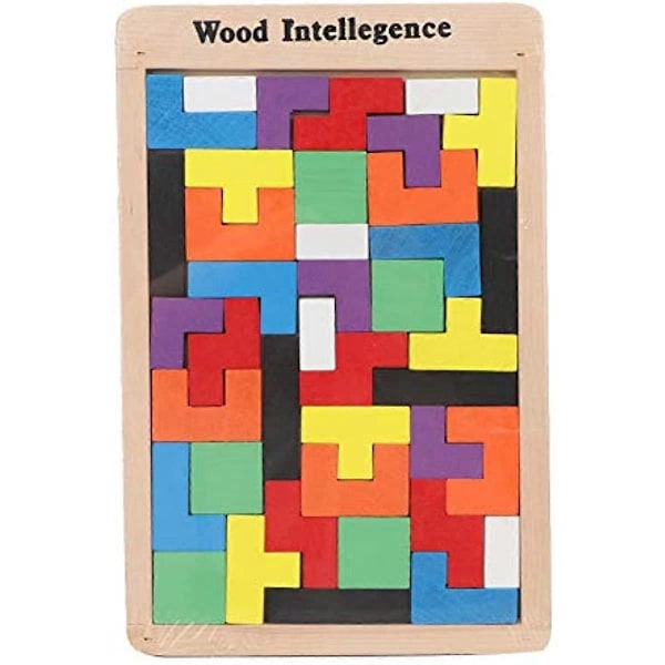 RiToEasysports Pusselleksak Trä Färgrik Barn Pussel Jigsaw Leksak Byggkloss Pedagogisk Leksak Tidig Utbildning Pusselleksaker