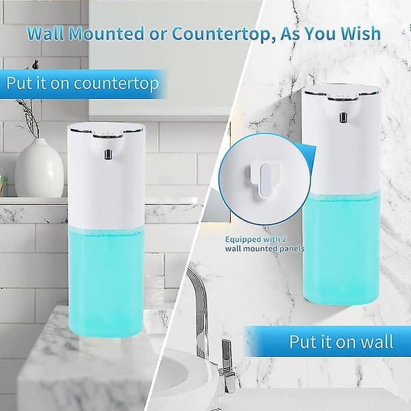 Sæbedispenser, 400 ml genopladelig automatisk sæbedispenser med 4 justerbare niveauer, sæbedispenser