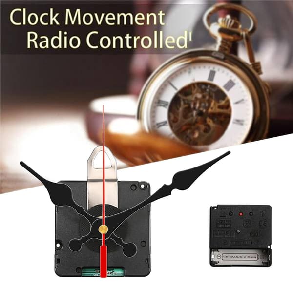 Radiostyrd Tyst DIY Klockmekanism Kit DCF Signal Läge Med 2 Set Visare Reparation R