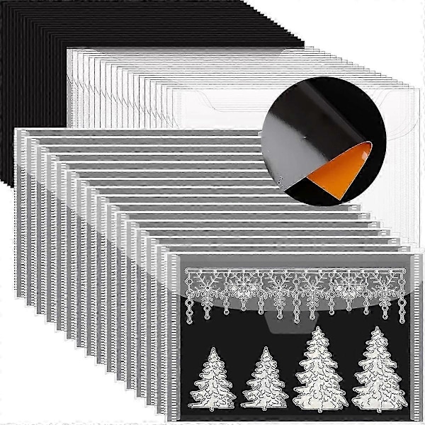 0,6 mm Stark Magnetisk Gummimatta och Förvaringspåse för Stämplar, Förvaringsset för Dies, Scrapbooking Orange