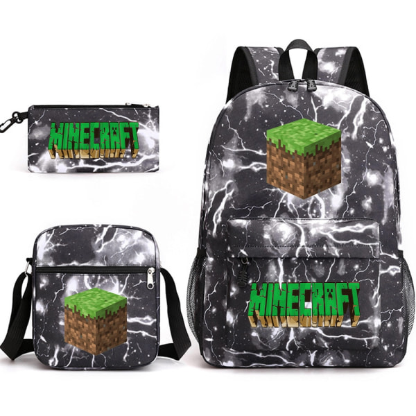 MINECRAFT Ryggsäck skolväska för barn Pojkar Flickor Printed studentbokväska Skolmaterial Sky Blue