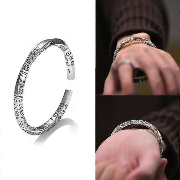 Mobius-Ring Armbånd Vikinge-Runer Armring Amulet Armbånd til Mænd Mobius Manchet