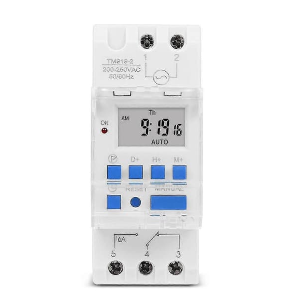 Sinotimer Tm919a-2 Programmerbar Digital Tidbryter Relé Timerkontroll Ac 220v 16a Din Skinnemontering