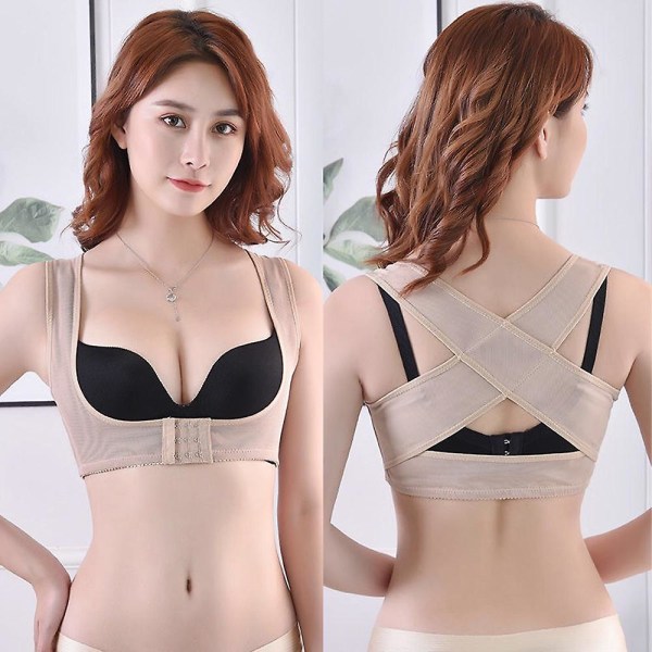 Naisten rintakehän ryhtiä korjaavat tukivyön korsetti Body Shaper olkapäät Skin Color M