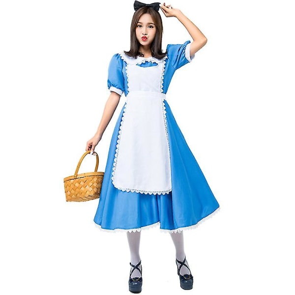 Nopea toimitus Alice Cosplay Anime Maid -asu vietiin Japaniin alakoodi Sininen piikaasu Halloween-asu XL