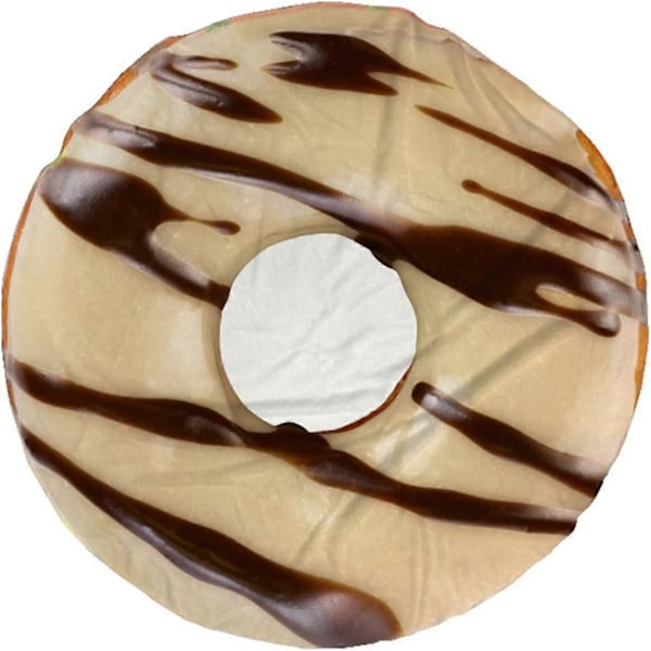 Flanell Fleece Teppe 3D Mat Wrap Teppe Rundt Wrap Teppe Kaste Teppe, Morsomt Realistisk Mat Rundt Teppe, 31\" Tommer Donut 3