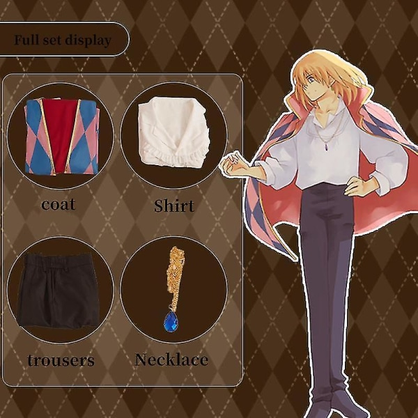 Nopea toimitus anime-elokuva Howl's Moving Castle Howl Cosplay -asu Howl's Moving Castle Howl Cosplay Christmas costume S Cosplay
