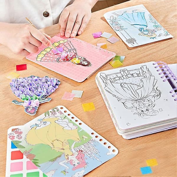 Käsinmaalattu Magic Princess askartelusetti - tarra-arkki Pink