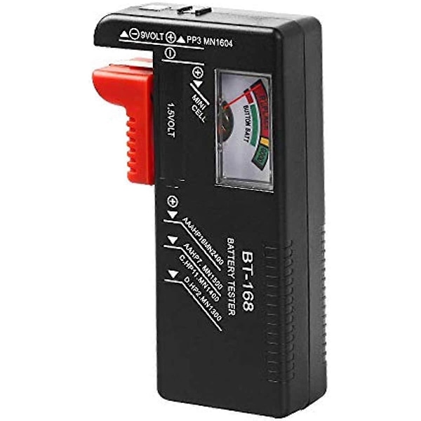 WUJUN Analog Batteritester Multi Størrelse Batterisjekker for AA AAA C D 9V 15V Knappcellebatterier (Krever Ingen Batteri for Drift)
