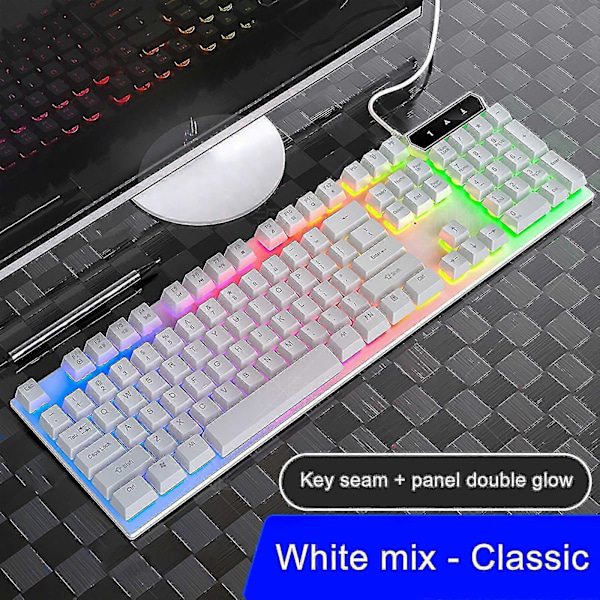 LED Bakgrundsbelyst USB Gaming Tangentbord Mode Mekaniskt Tangentbord Gaming Tangentbord Trådbundet
