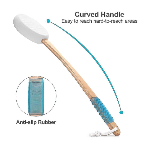 Lotion Applicator For Back, Device To Apply Lotion To Your Back With Long Handled, 17 Inches Back Moisturizer Applicator With 4 Replaceable Pads For W