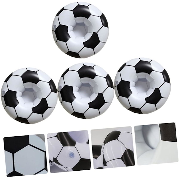 4 stk. Kopholder Kopholder Brikker Oppustelig Fodbold Strand Fodbold Pool Drikke Flydere Pvc Oppustelig Fodbold Drikkevare Kopholder Pool Party Dri