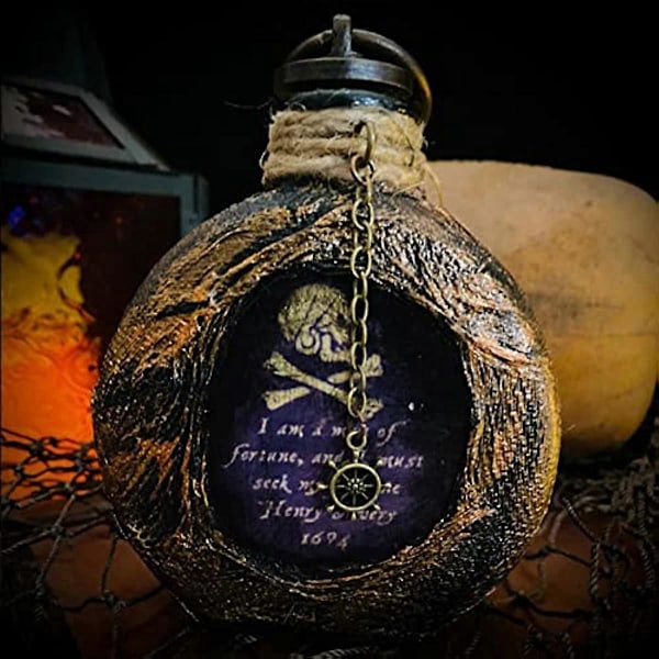 Vandflaske i resin med kraniehoved - Kraniehoved graverede håndværk | Kranieflaske Halloween Kranieansigt Resin Ornament Festindretning Gaver til mænd