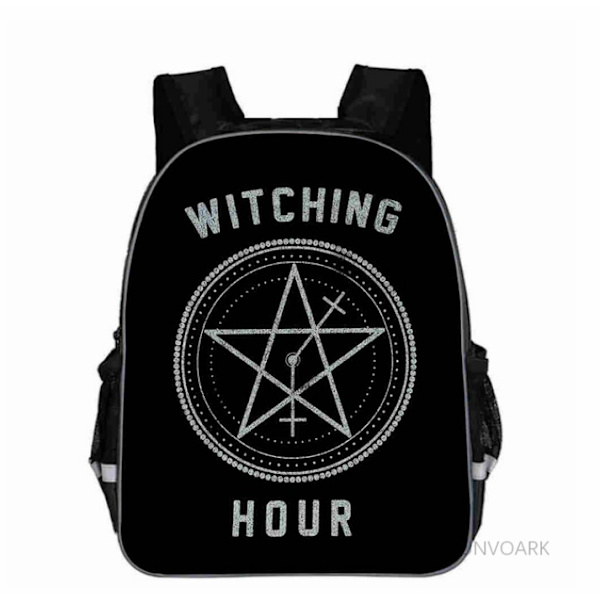 Uusi Musta Kissa Reppu Eläin Gothic Moon Phase Casual koululaukut Taaperot Pojat Tytöt Teini Black 11 inch