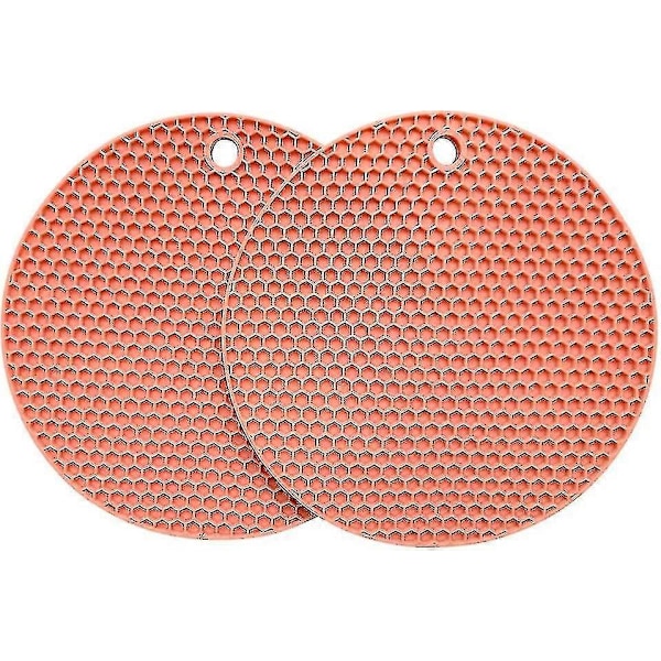 Silikon Gryteunderlag Matte Multifunksjonell Tørkematte Varmebestandig Opp Til 240°C, Gryteklut, Vanntett, (sett Med 2) Sklisikker, Fleksibel, Holdbar (rosa-17,5cm)