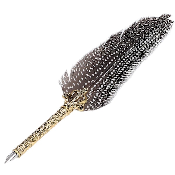 Fjerpen Udsøgt Mønster Antik Tekstur Komfortabelt Greb Rustfrit Stål Nib Kalligrafipen SP275019GF Perlehøne